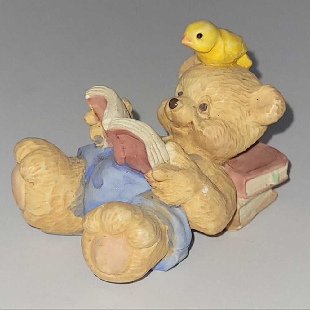 Cherished Teddies Bear READING BOOK Figurine